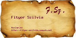 Fityor Szilvia névjegykártya
